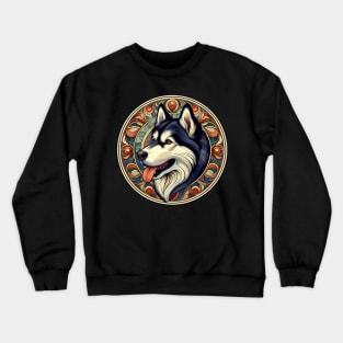 Husky Dog Lovers Art Nouveau Style - Siberian Husky Crewneck Sweatshirt